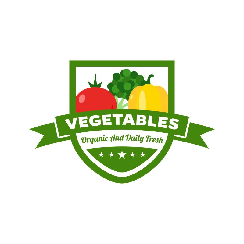 抽象矢量蔬菜标志设计