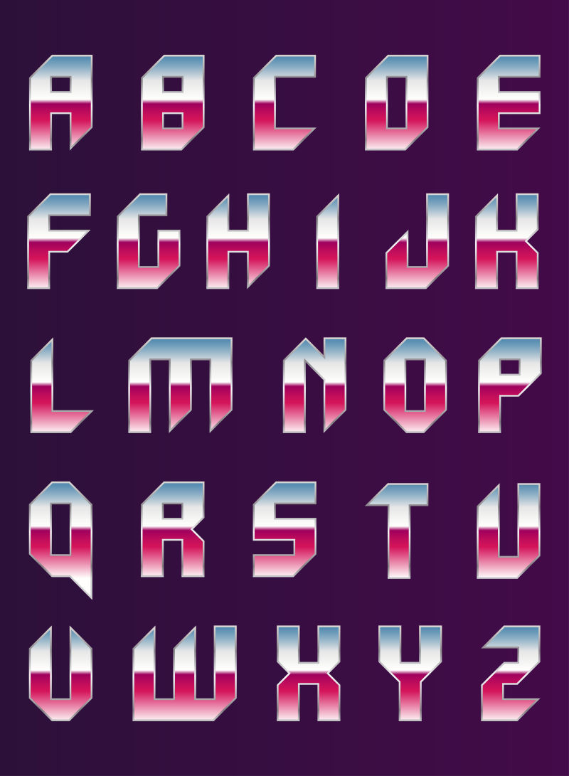 抽象矢量粉蓝渐变的创意字体设计
