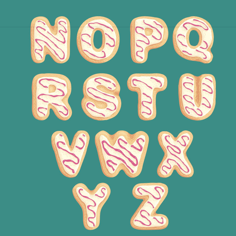 矢量曲奇饼干风格的字体设计