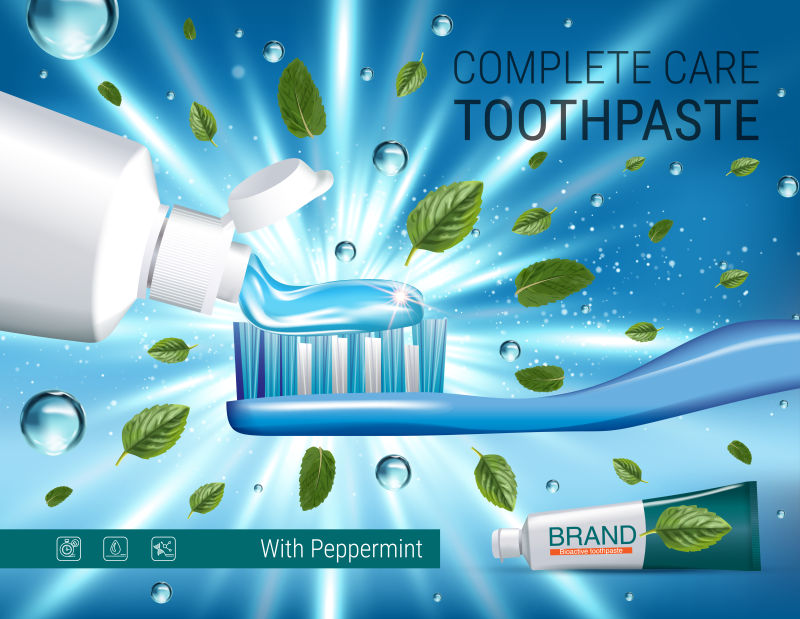 抽象矢量抗菌牙膏宣传广告设计