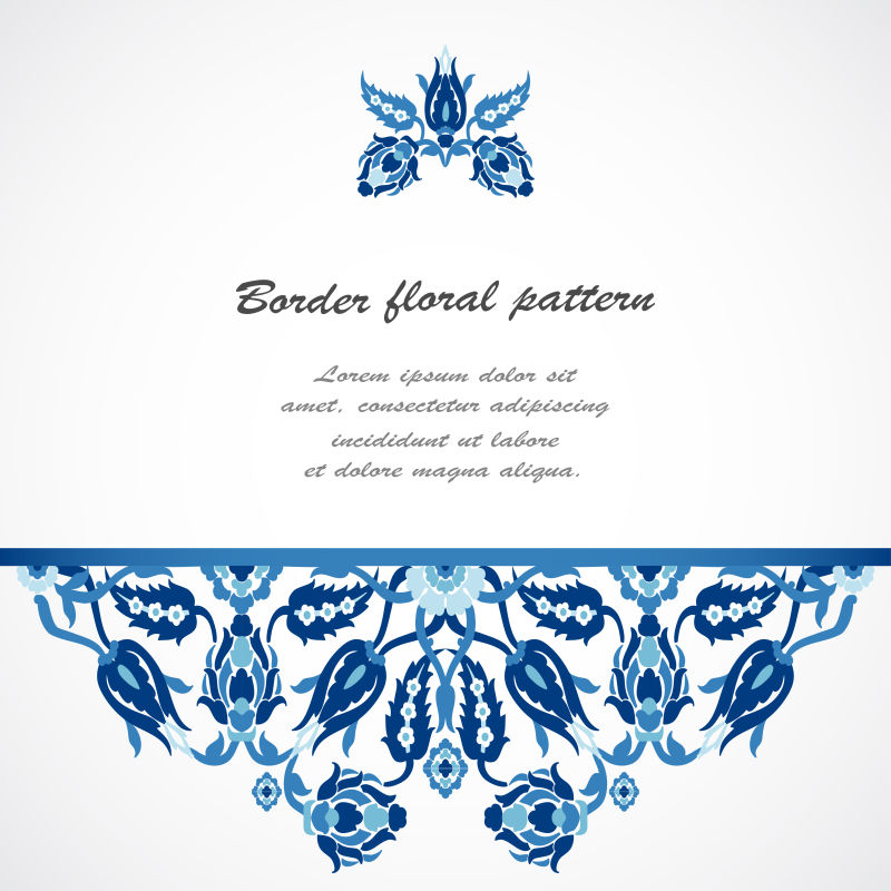 抽象矢量蓝色经典花纹装饰背景设计