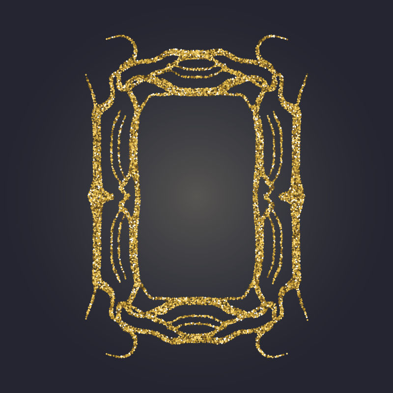 抽象矢量金色装饰元素设计边框背景