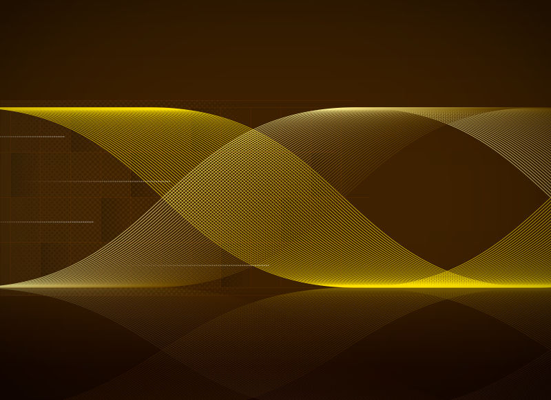 抽象矢量黄色波形元素背景