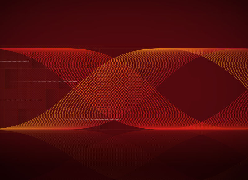抽象矢量现代红色曲线背景