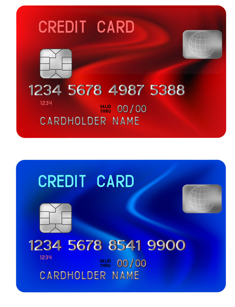 创意矢量双色银行信用卡设计