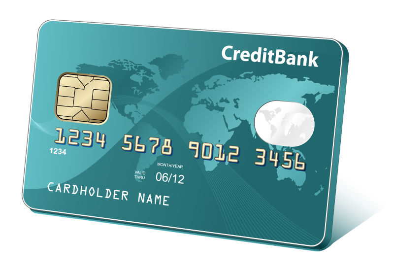 抽象矢量现代绿色银行信用卡设计