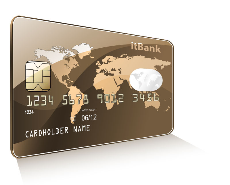 抽象矢量棕色银行信用卡设计