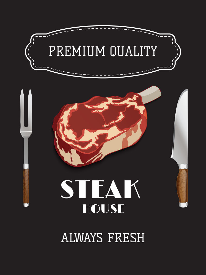 牛排烤肉架样板菜单海报
