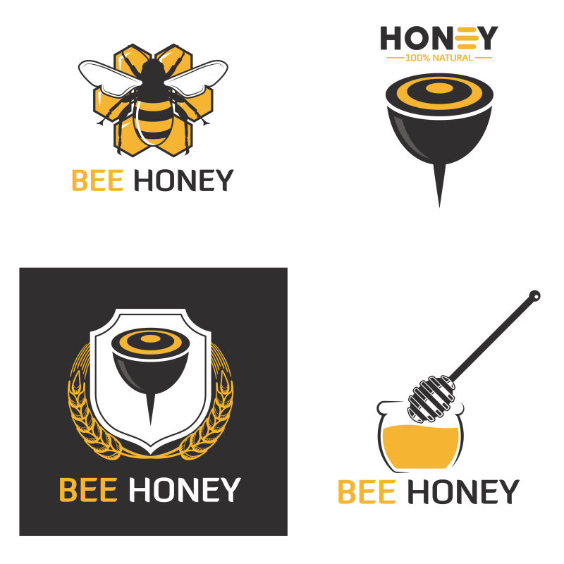矢量的蜜蜂标志设计