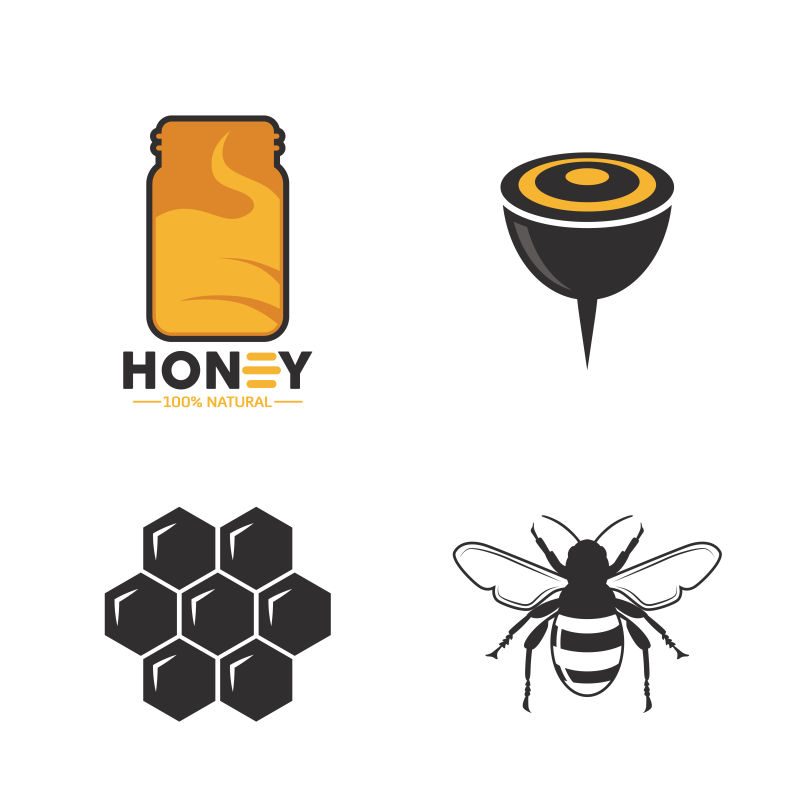 矢量的蜜蜂图标设计
