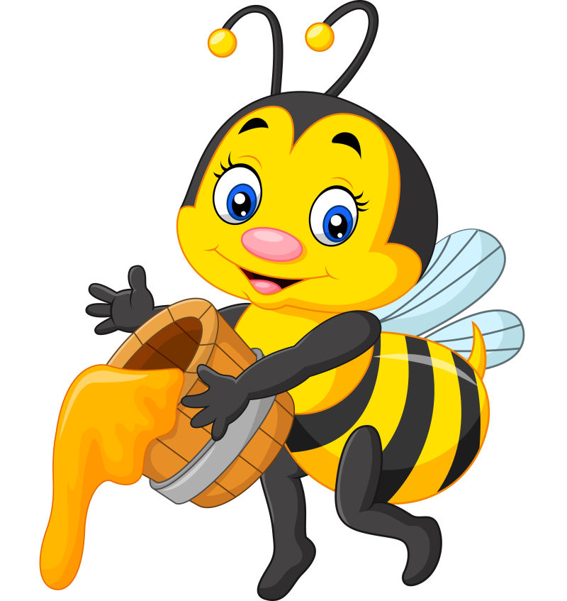 矢量抱着蜂蜜的蜜蜂