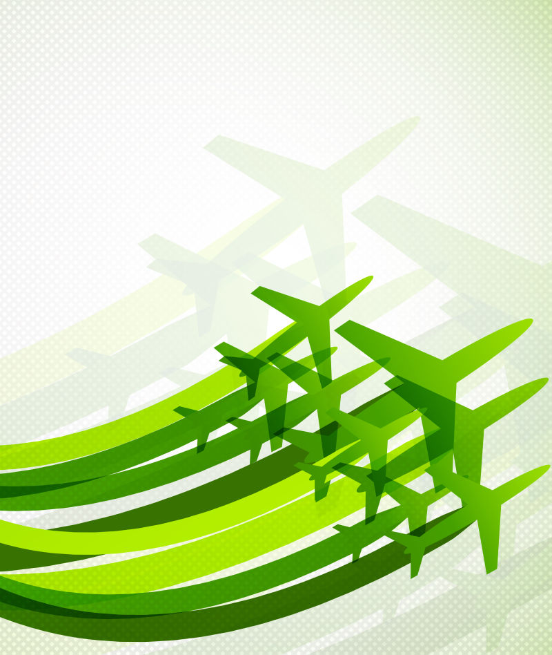 绿色飞机背景矢量设计