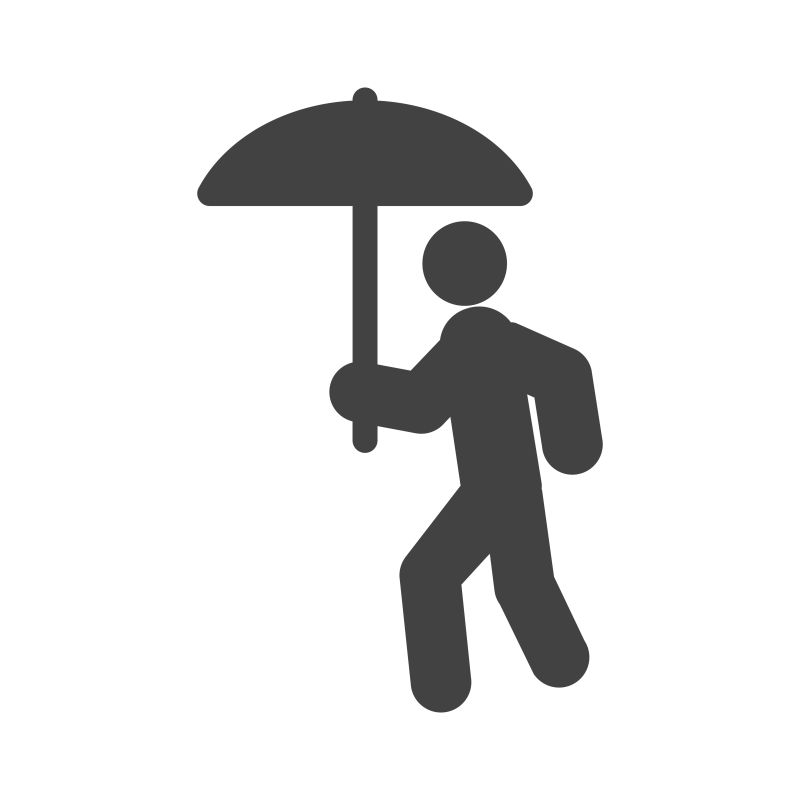 创意矢量撑伞的人图标设计