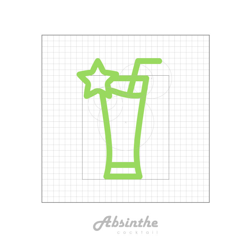 抽象矢量现代绿色鸡尾酒标志设计