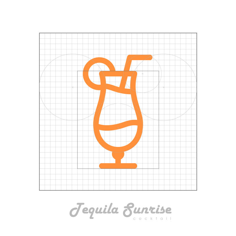 抽象矢量现代橙色鸡尾酒线性标志设计