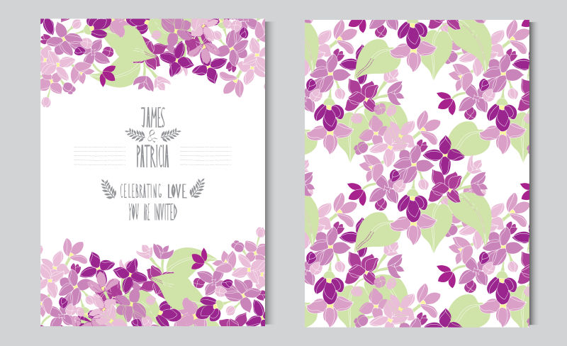 抽象矢量现代时尚花卉元素装饰卡片设计