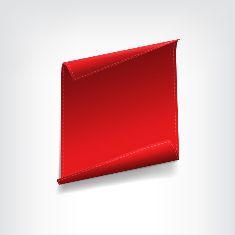 矢量的红色纸质空白横幅设计