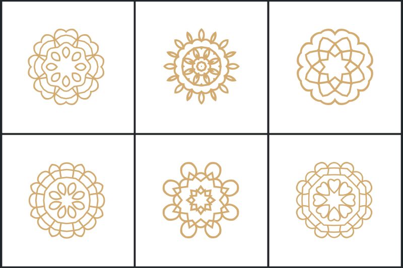 创意矢量现代线性花卉标志设计