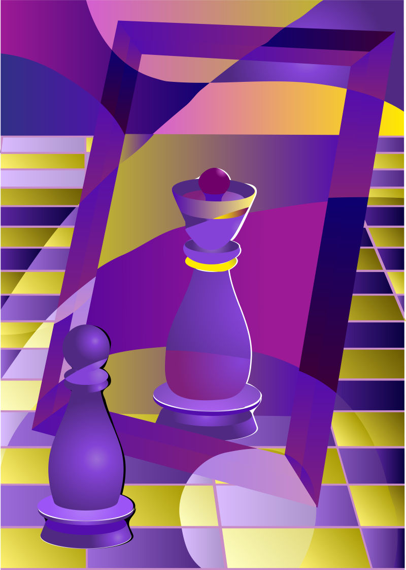 抽象矢量紫色现代象棋元素背景