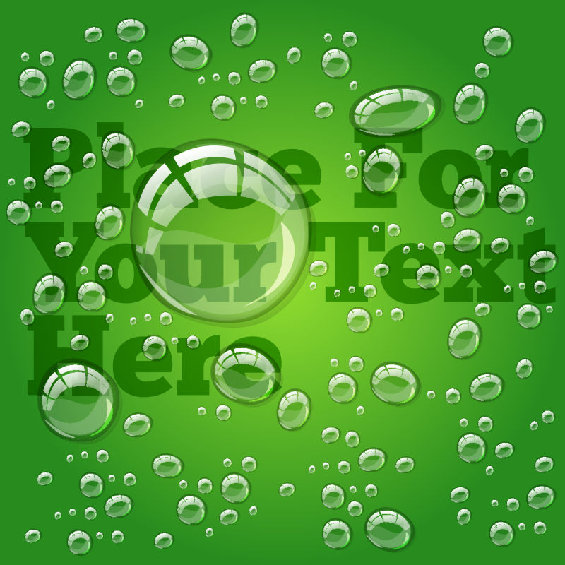 创意矢量现代水滴元素的绿色背景设计
