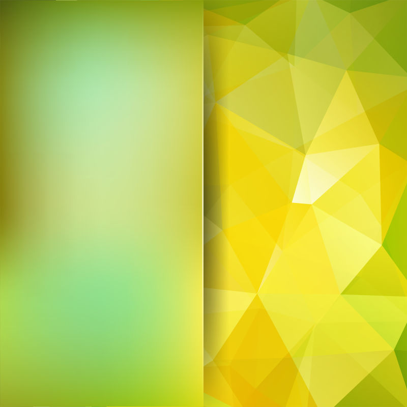 创意矢量现代几何风格的黄绿背景设计