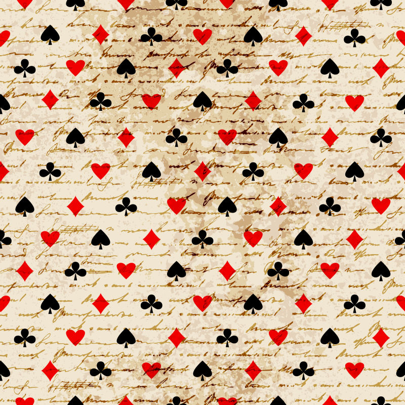 抽象矢量扑克牌元素无缝装饰背景