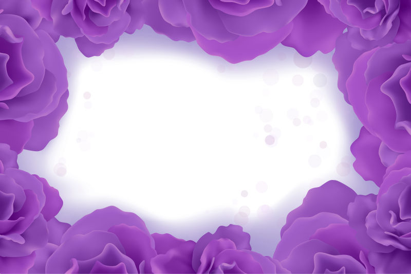 抽象矢量紫色玫瑰花元素的海报设计