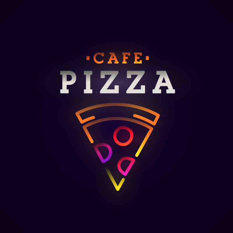 霓虹披萨标志矢量设计