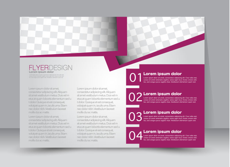 创意矢量现代风格的粉色矩形宣传册设计