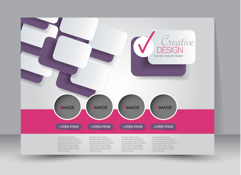 创意矢量彩色元素的网站矩形宣传册设计