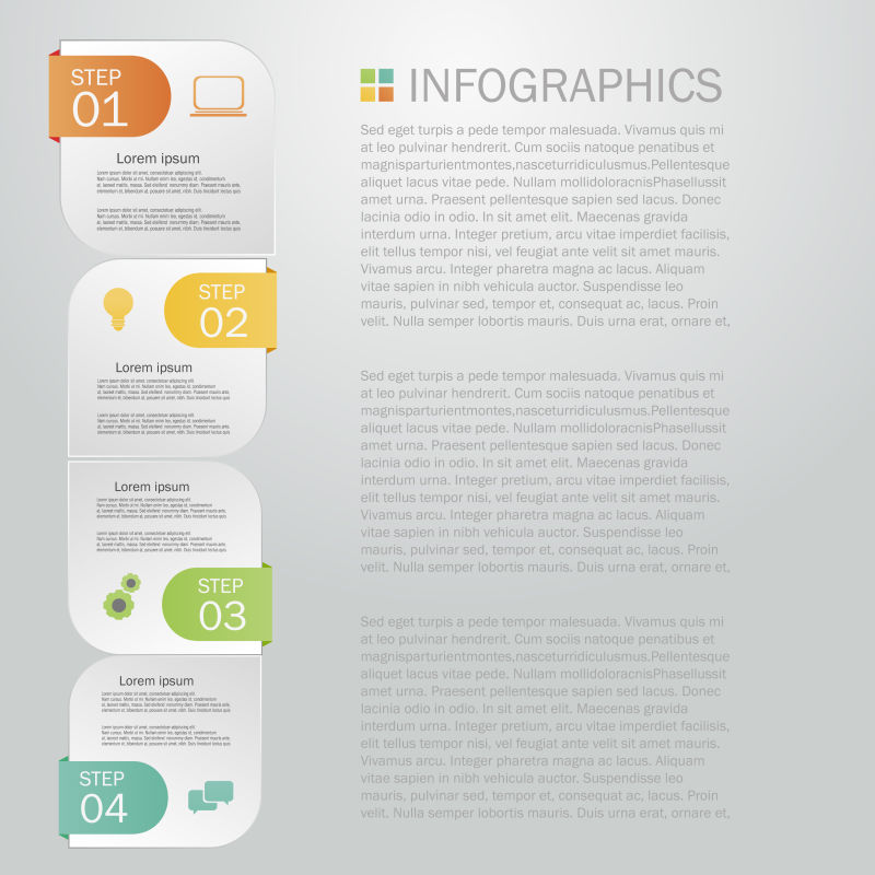 创意矢量彩色商业数字元素信息图表设计