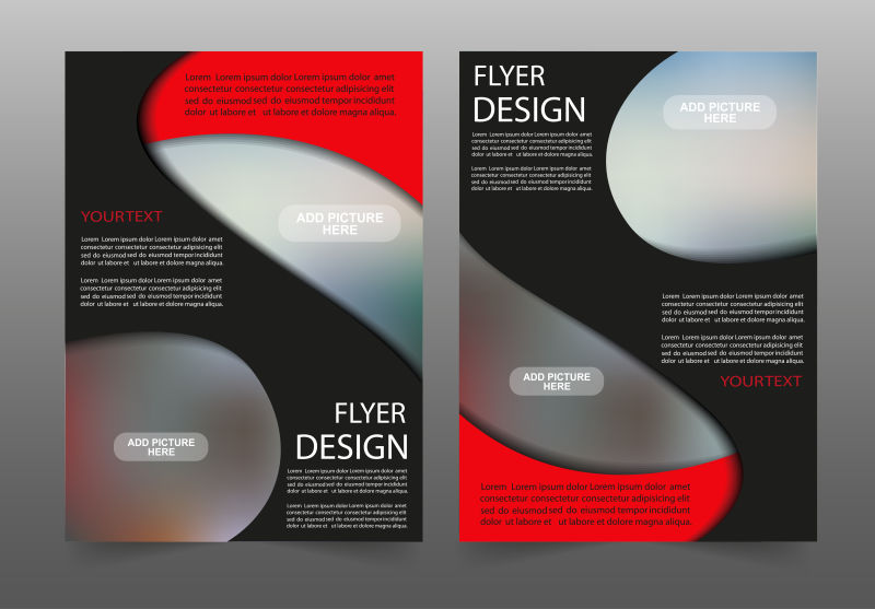 矢量现代红色黑色宣传册创意平面设计