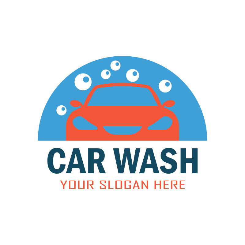 抽象矢量洗车主题的标志设计