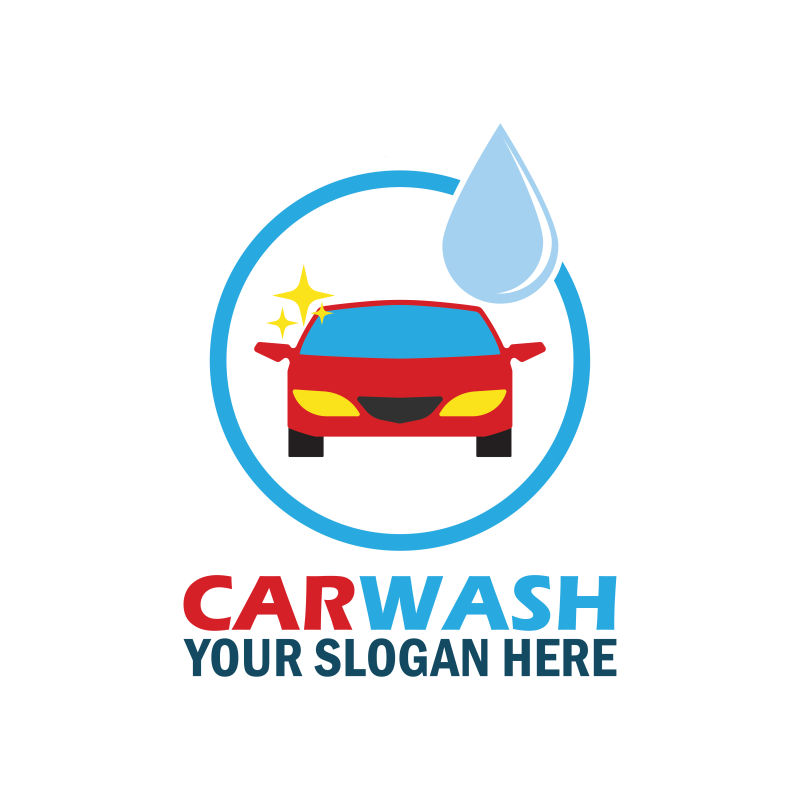 创意矢量现代商业洗车主题标志设计