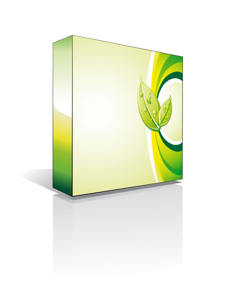 创意矢量绿叶元素的包装盒设计