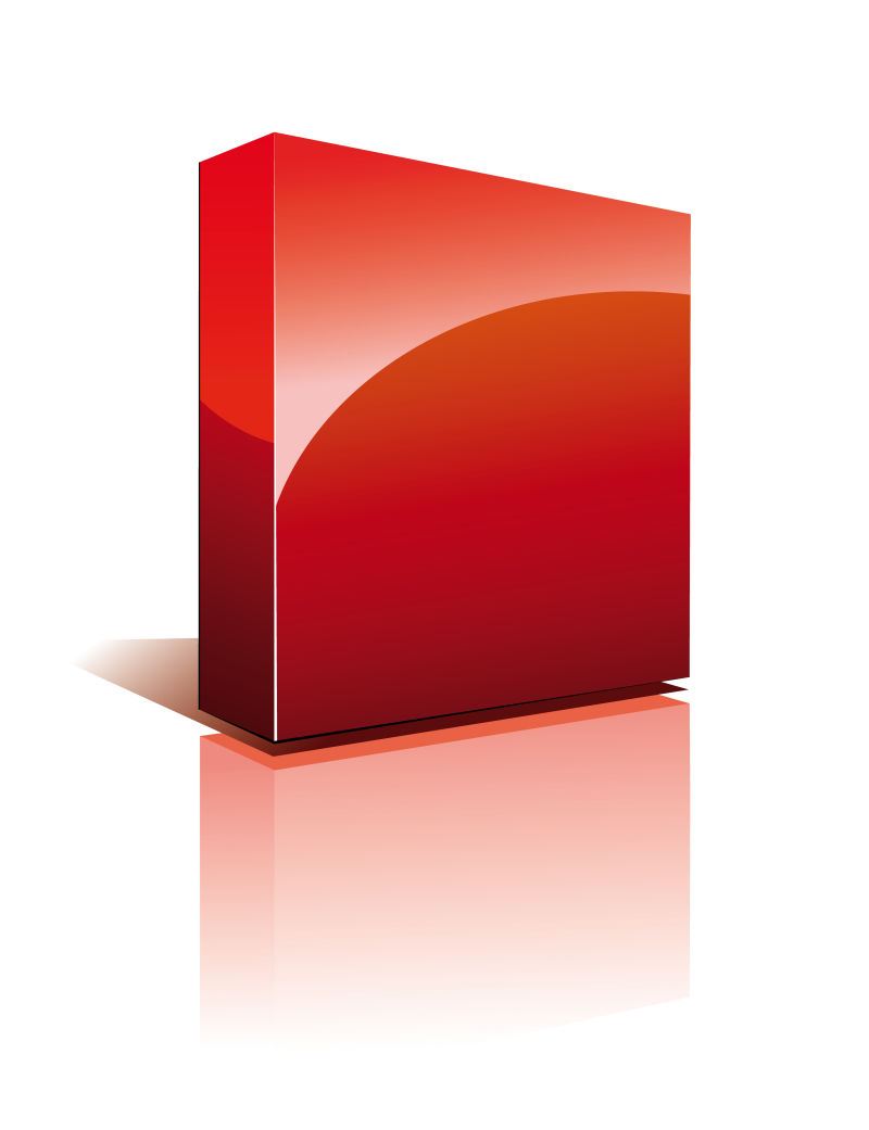 创意矢量红色现代纸板包装盒设计