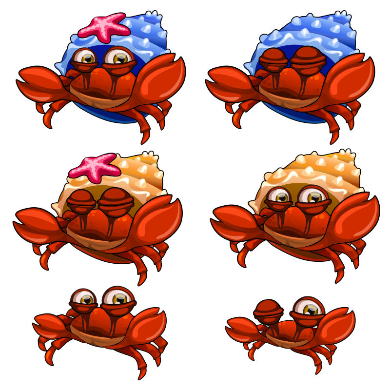 创意矢量可爱的螃蟹插图