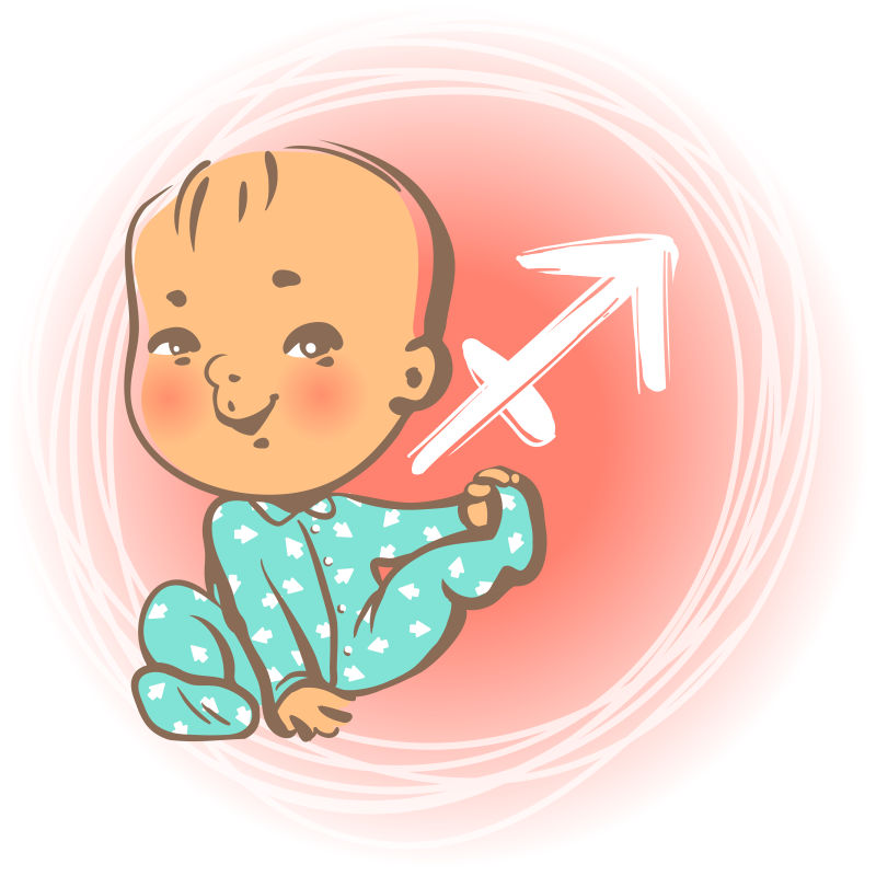 创意矢量射手座的婴儿插图