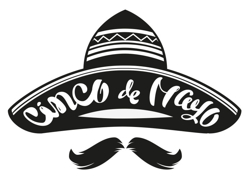 创意墨西哥帽子元素的节日主题背景设计