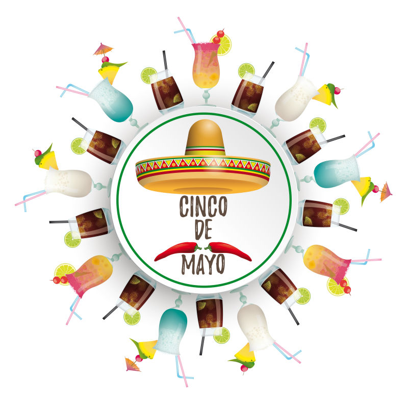 创意矢量墨西哥五月五日节主题海报设计
