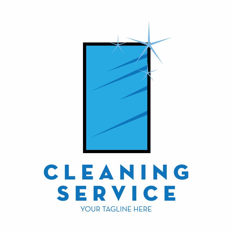 抽象矢量清洁服务主题标志设计