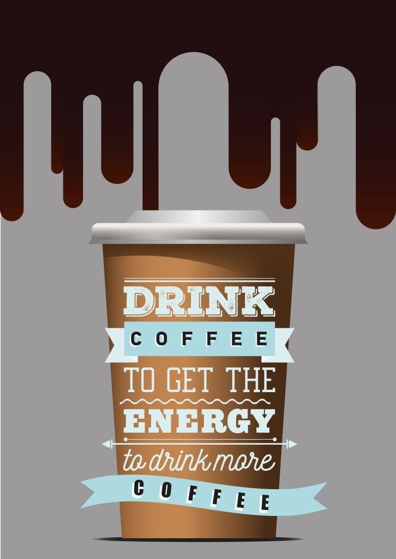 创意矢量咖啡主题的平面插图