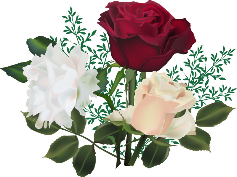 抽象矢量现代彩色玫瑰设计
