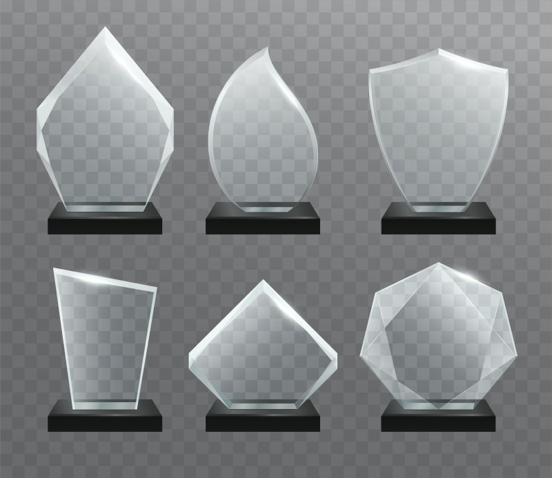 抽象矢量玻璃奖杯设计