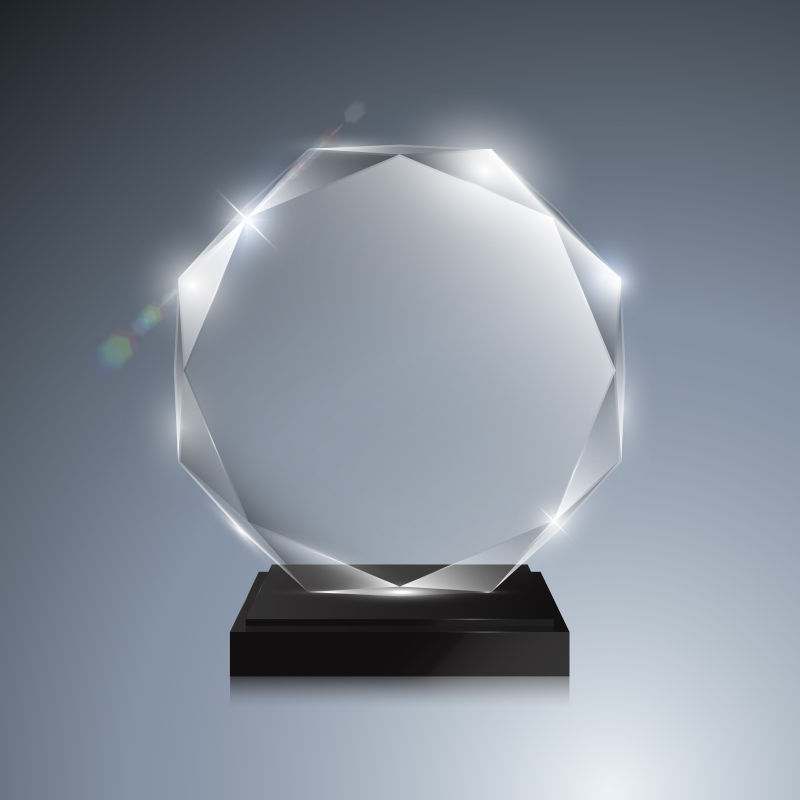 抽象矢量空白的玻璃奖杯设计