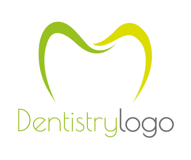 抽象矢量牙医主题的简易标志设计