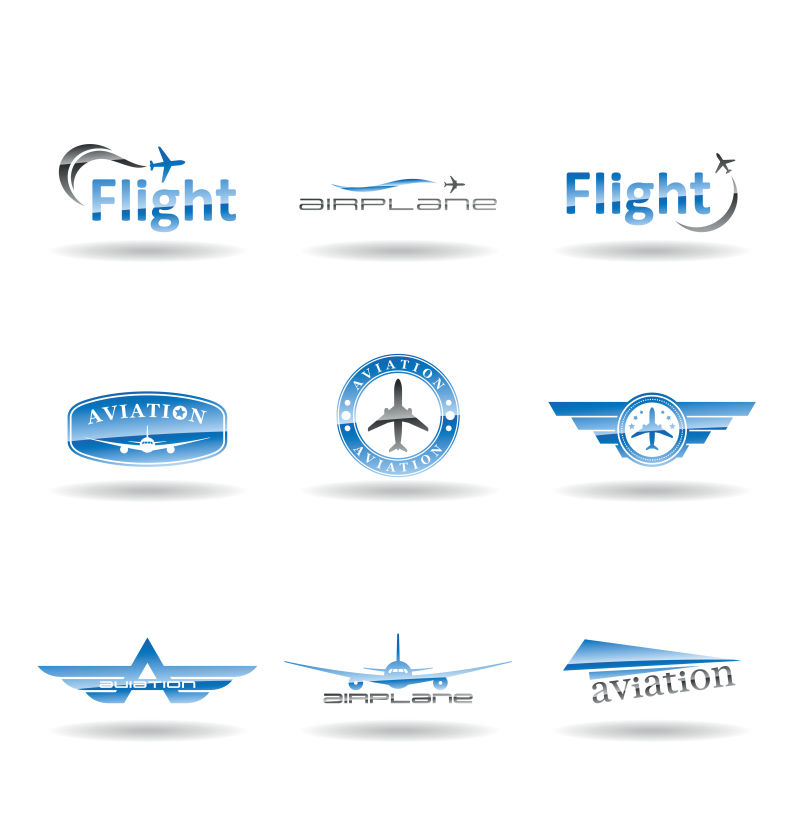 矢量航班飞机logo