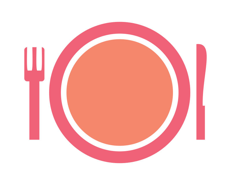 矢量粉色餐具图标
