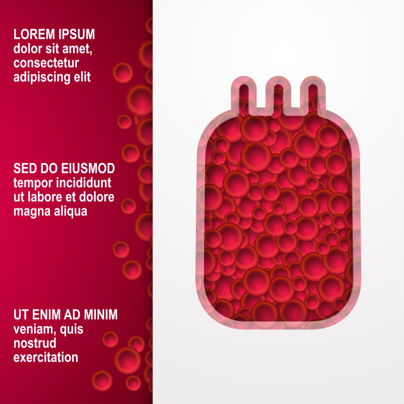 抽象矢量献血主题的平面海报设计