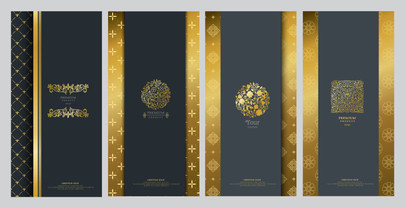 抽象矢量金色商业标志元素的背景设计